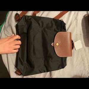 NWT black Longchamp Le Pliage backpack